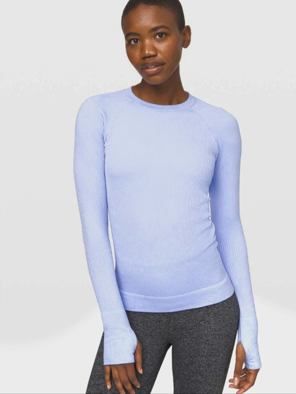 Lululemon Rest Less Pullover. Ribbed. Long Sleeve. Thumbholes. Lavender Dusk. 6.